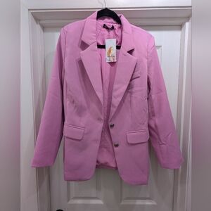NWT PRETTYGARDEN Pink Blazer Size Large